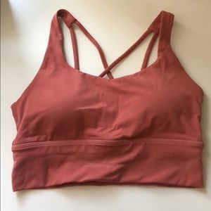 Coral colored sports bra